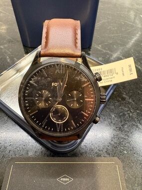 Fossil Fenmore Multifunction Brown Leather Watch  #BQ2453
